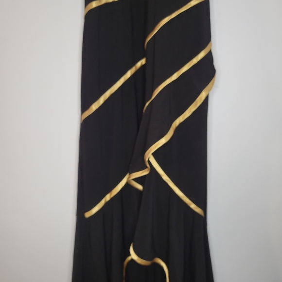 Frank Lyman design women's black with gold trim ruffled party dress - Picture 2 of 10